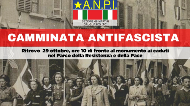 Sabato 29 ottobre la camminata antifascista